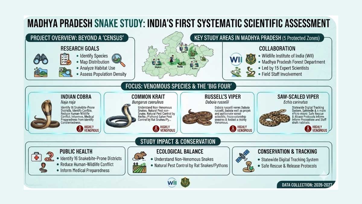 India’s First Systematic Snake Study Commences in Madhya Pradesh