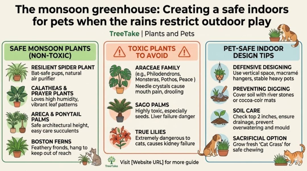 Creating a safe indoor space for pets when rain restricts outdoor play