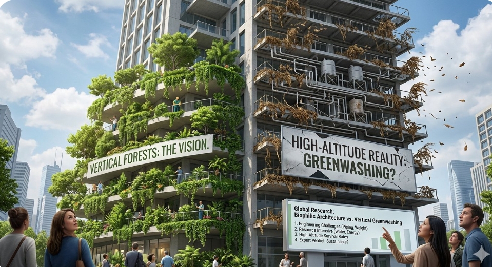 The architectural illusion of green skyscrapers and the hidden ecological failure of vertical forests