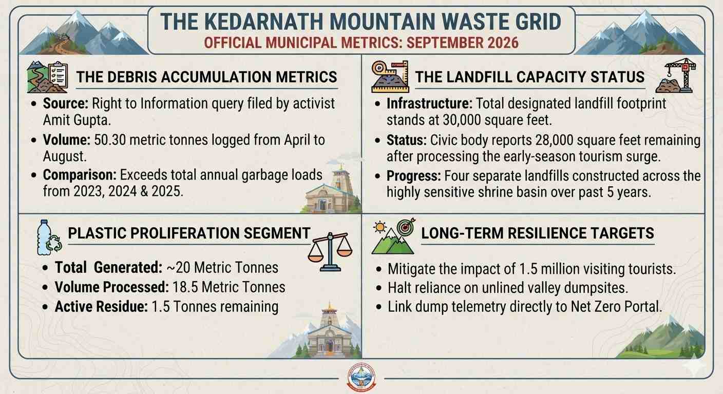 Right to Information Query Reveals Kedarnath Mountain Waste Accumulation Spikes 2.5 Times Past Seasonal Baselines
