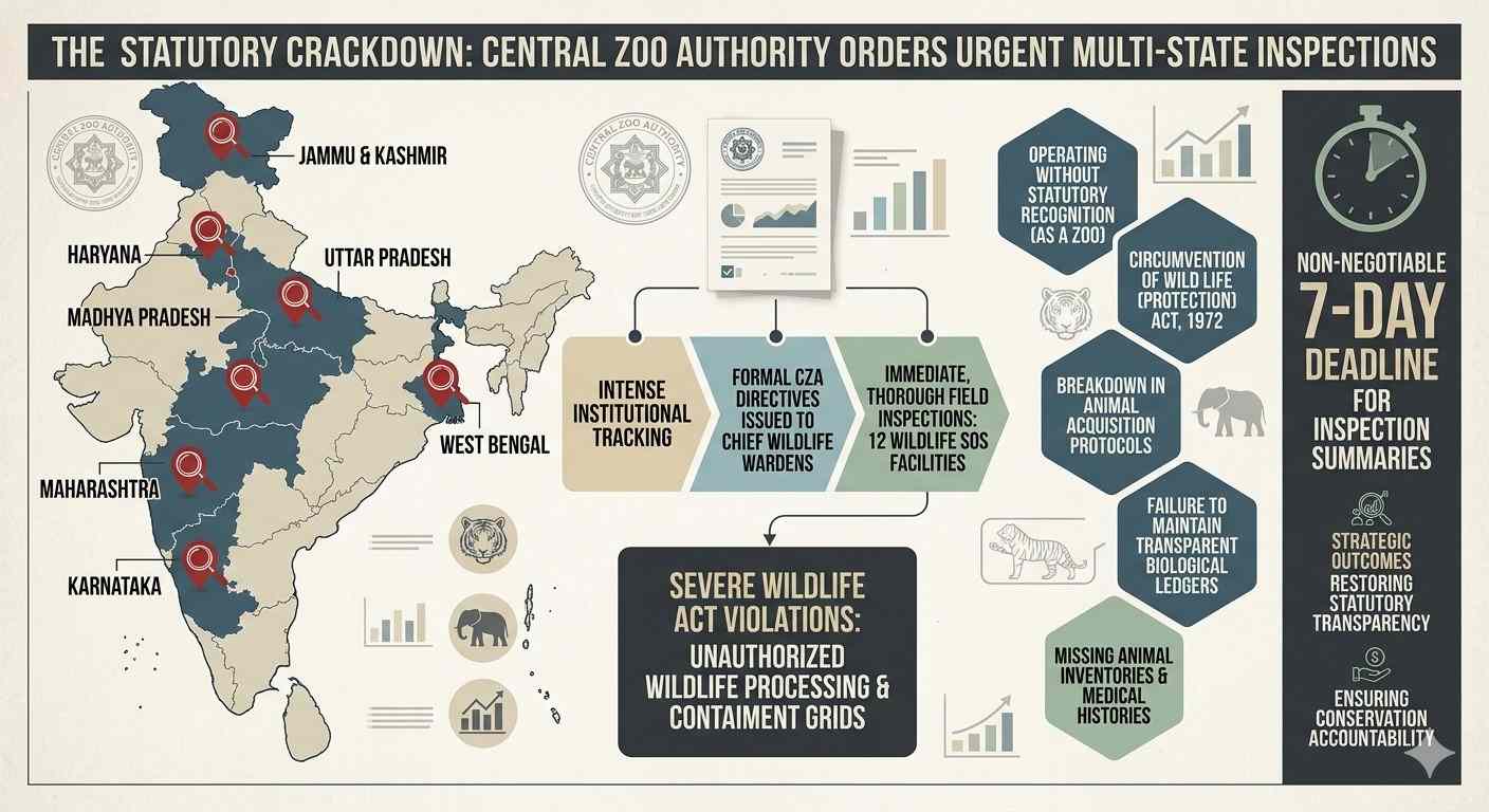 Central Zoo Authority Orders Urgent Multi-State Inspections Over Serious Wildlife Act Violations