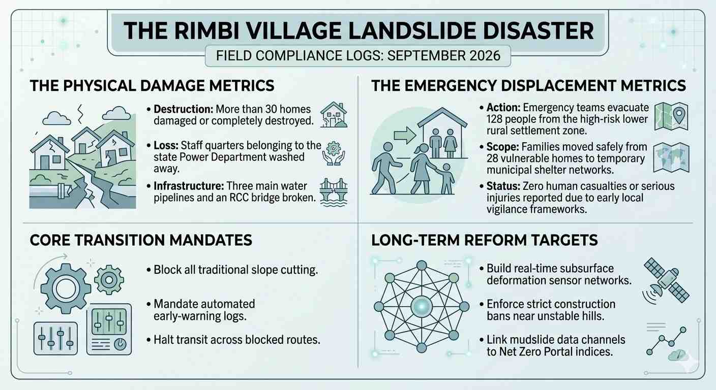 Torrential Rains Trigger Severe Mudslide in Sikkims Rimbi Village, Destroying Homes and Road Connectivity