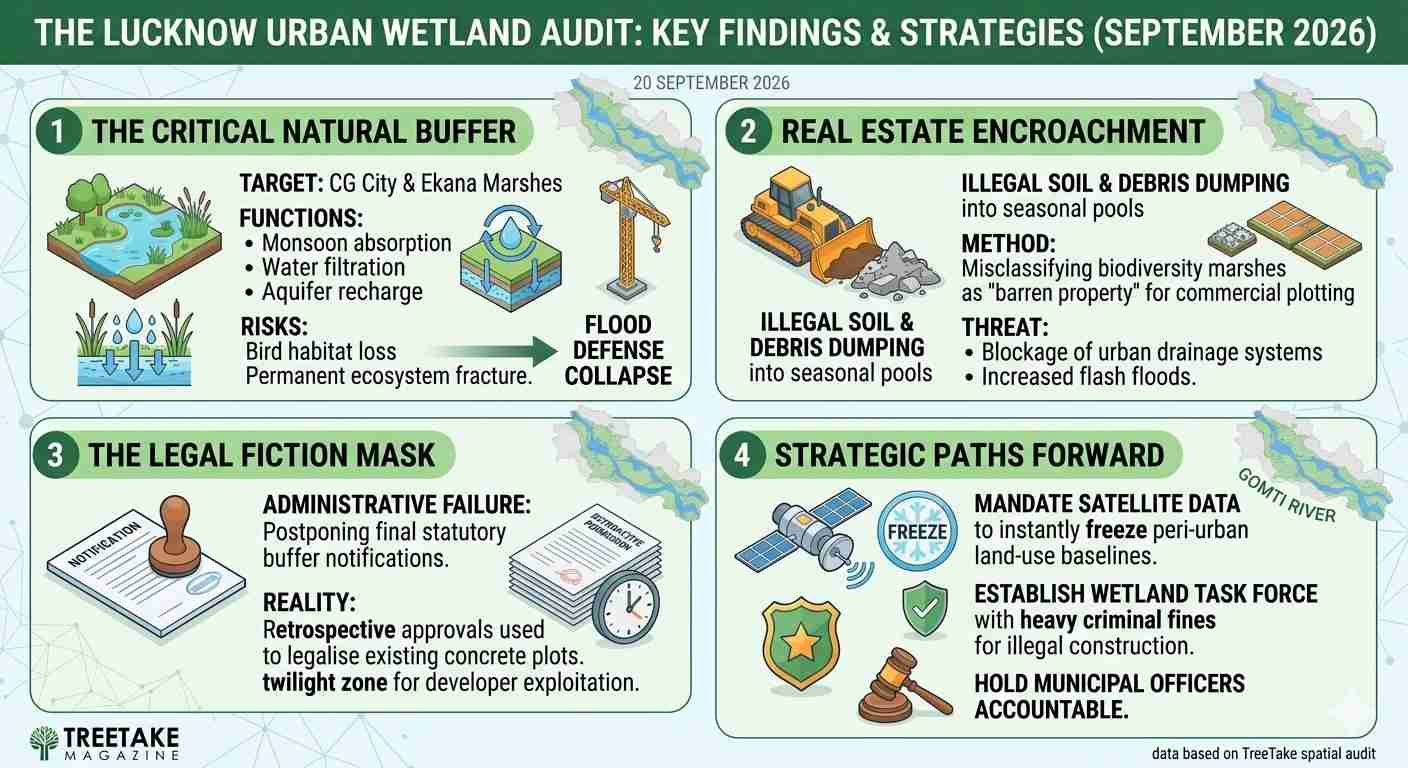 Lucknow Wetland Audit Exposes Widespread Encroachment Over Newly Notified Urban Marshes