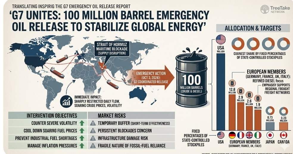 G7 NATIONS AUTHORISE EMERGENCY OIL RELEASE TO STABILISE GLOBAL ENERGY MARKETS