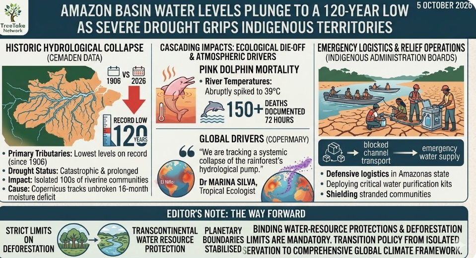 Amazon Basin water levels plunge to a 120-year low as severe drought grips indigenous territories