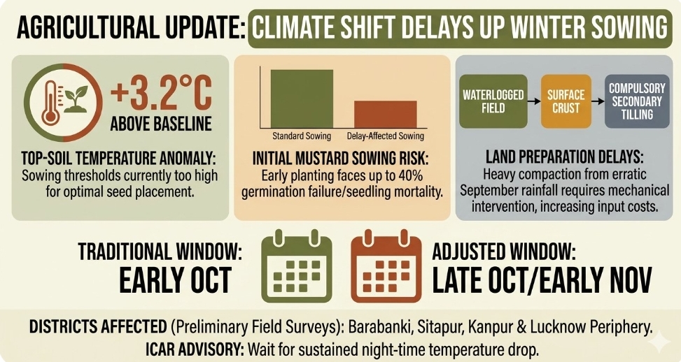 Changing climate dynamics delay initial potato and mustard sowing windows across Uttar Pradesh