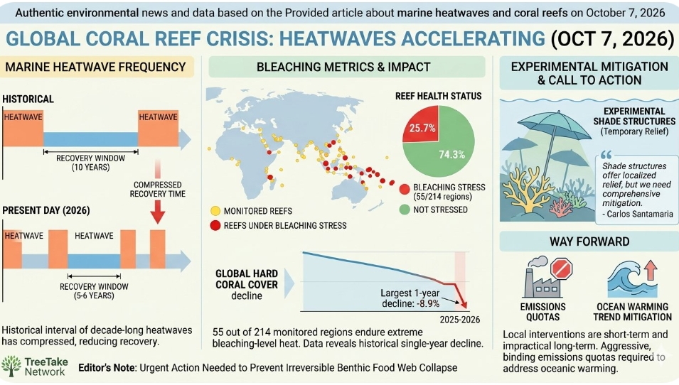Accelerating marine heatwaves drastically reduce recovery windows for vulnerable global coral reef networks