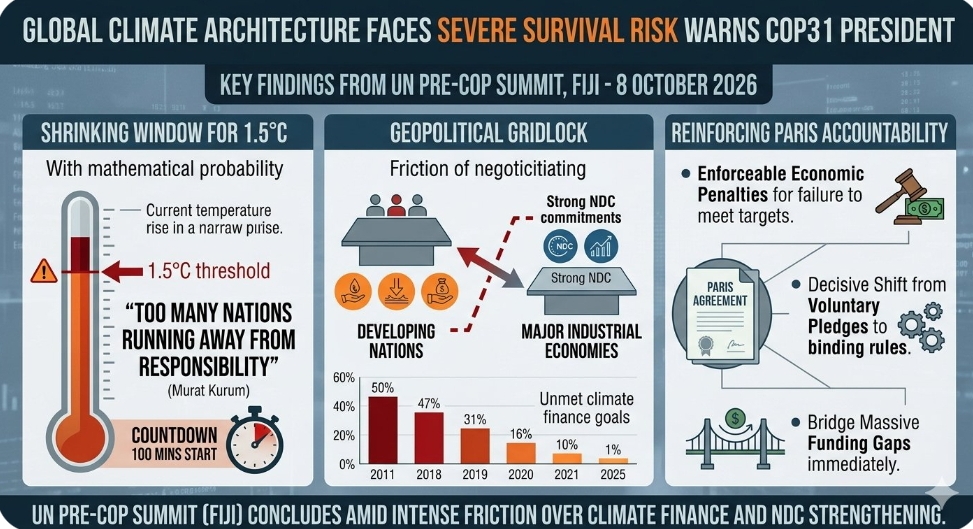 Global climate architecture faces severe survival risk warns cop thirty one president