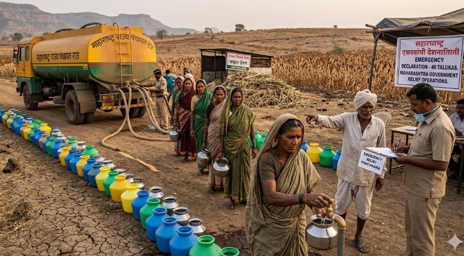 Maharashtra government issues emergency declaration across forty talukas amid severe winter drought conditions