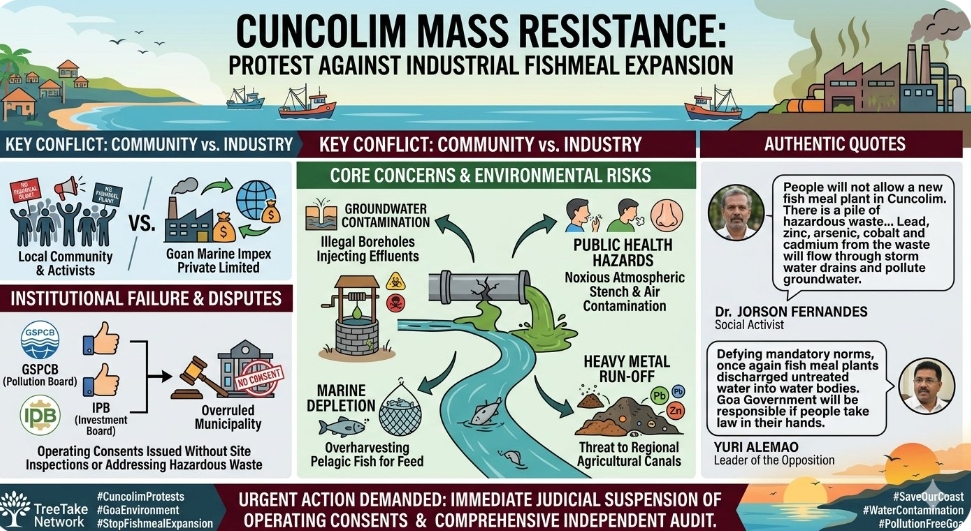 Cuncolim community mobilises mass resistance against expansion of industrial fishmeal processing infrastructure