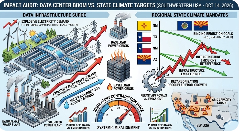 Surging United States Data Infrastructure Boom Directly Threatens Regional State Climate Targets