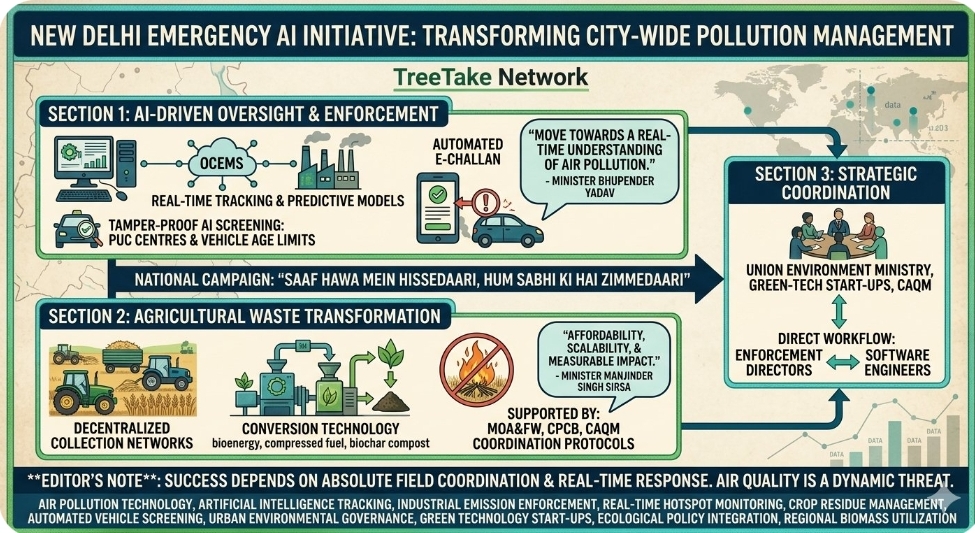 New Delhi launches emergency artificial intelligence initiative to transform city wide air pollution management