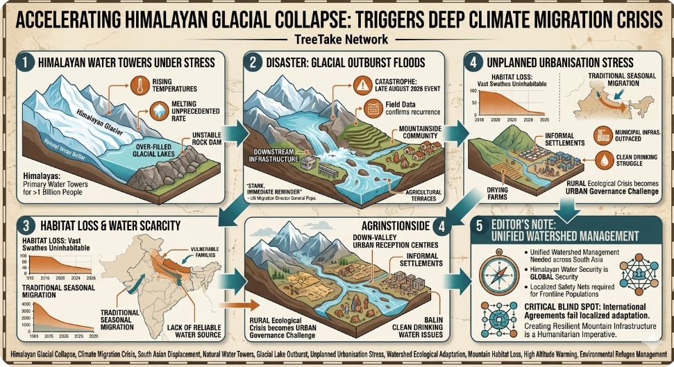 Accelerating Himalayan glacial collapse triggers deep climate migration crisis across South Asia