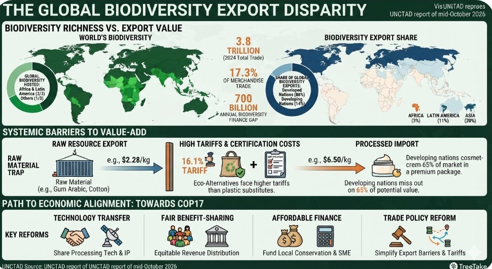 UNCTAD report reveals major economic disparity in global biodiversity exports