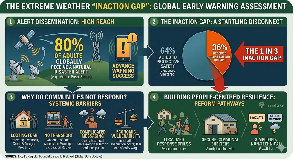 Global assessment reveals widespread human inaction despite extreme weather alerts