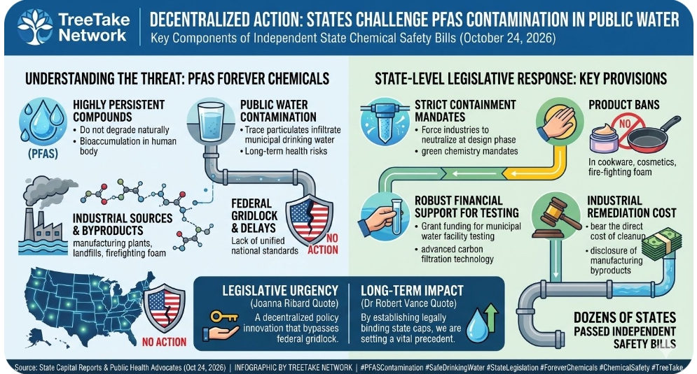 US state legislatures pass independent chemical safety bills to restrict forever chemicals in public water supplies