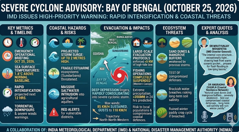 India Meteorological Department issues urgent severe cyclone advisory for Bay of Bengal coastlines