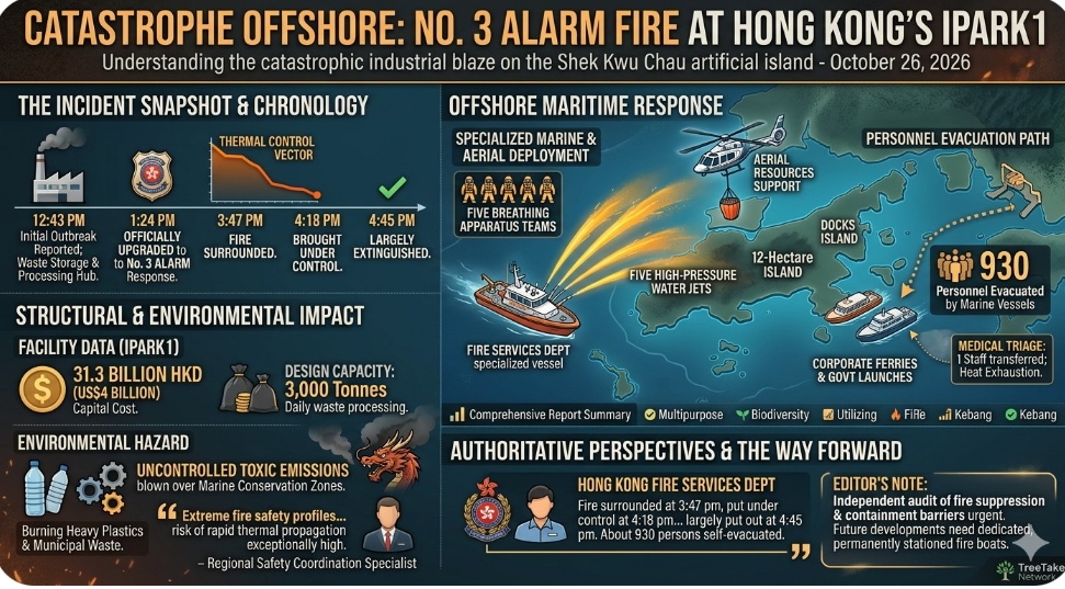 Massive toxic blaze at multi-billion dollar waste-to-energy facility forces emergency evacuations off Hong Kong coast