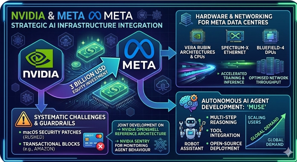 Nvidia executes three billion dollar strategic investment in Meta to accelerate global infrastructure and open source autonomous AI agent networks