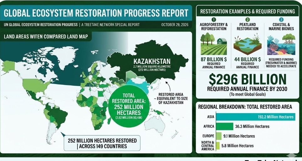 United Nations Landmark Report Reveals Global Ecosystem Restoration Has Repaired Land Area Size of Kazakhstan