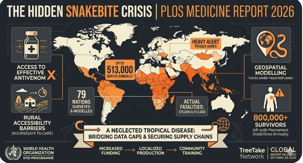 Global Health Model Uncovers a Hidden Snakebite Crisis Killing Up to 513,000 Annually in Tropical Regions